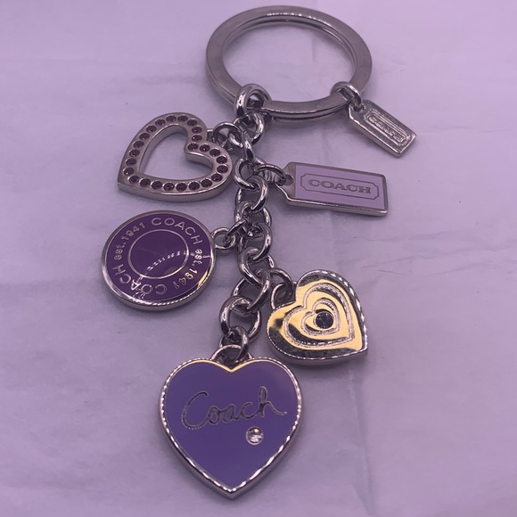 Coach Accessories - New Coach Purple Heart Keychains